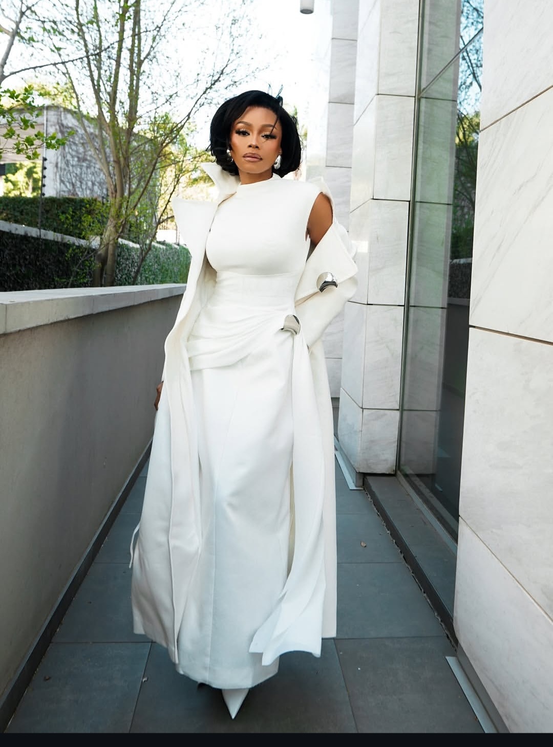 Bonang Matheba in white style 